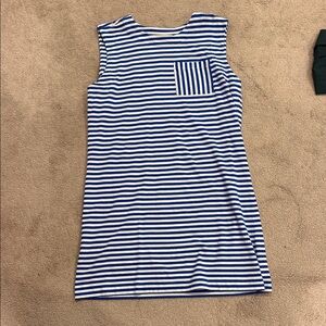 Loft Blue and White Striped Sleeveless Dress